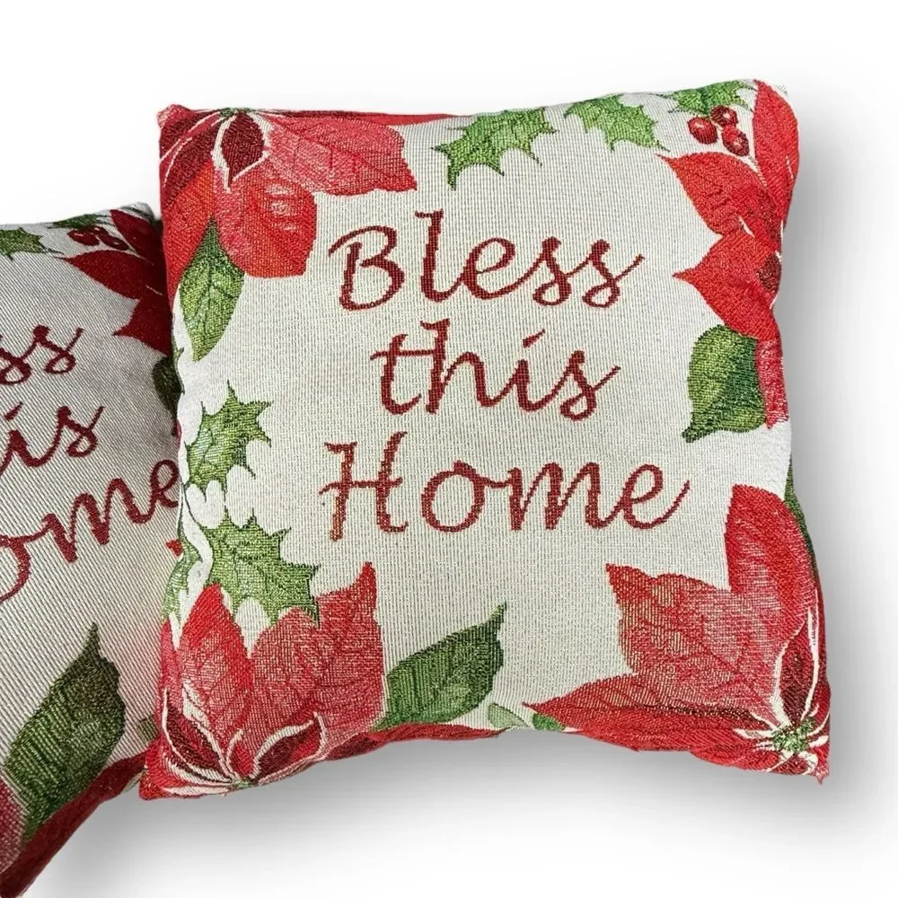 Set of Holiday Time Bless This Home 15 x 15 Accent Pillows - 2